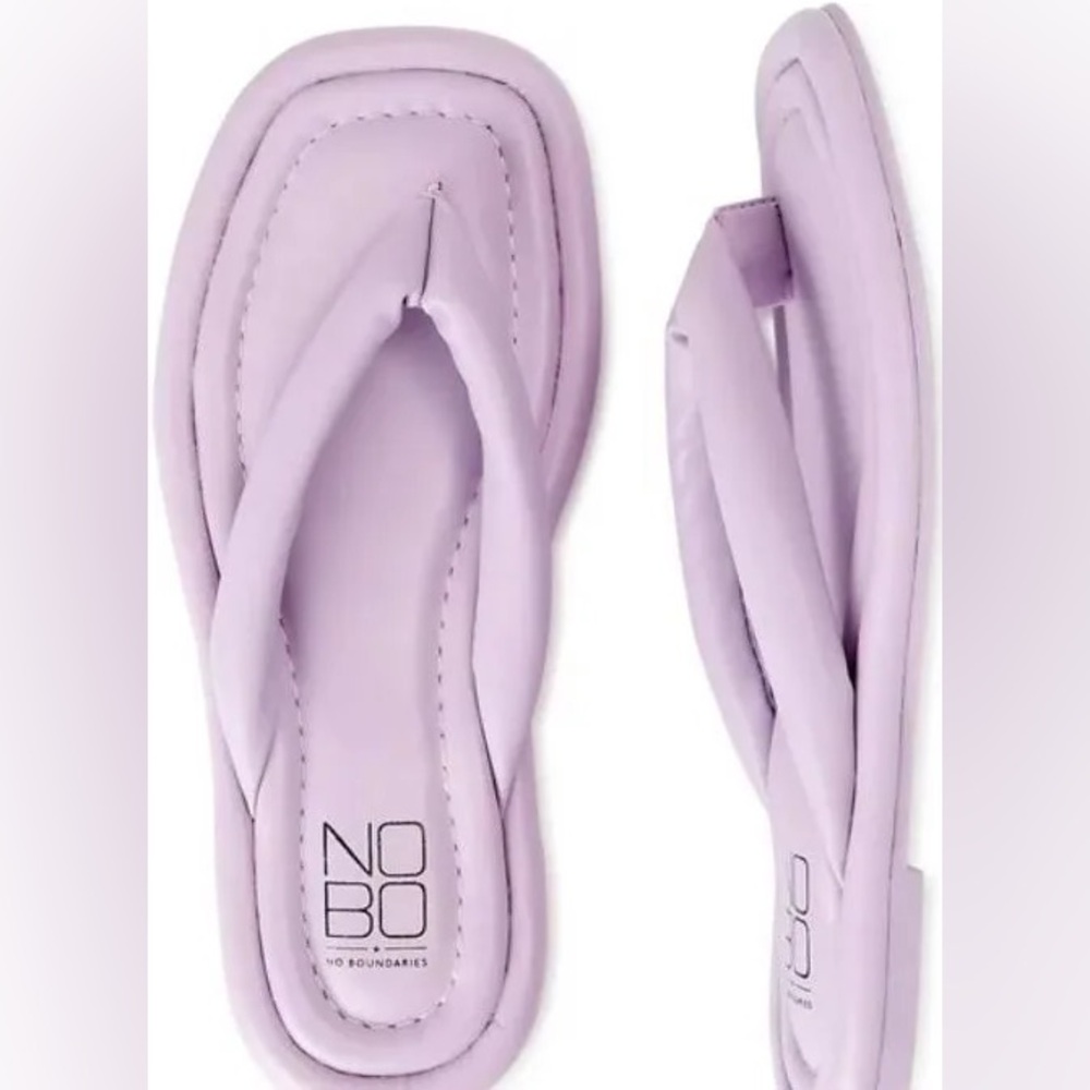 No Boundaries Lilac Padded Toe-Post Flip Flop Sandals, Size 9